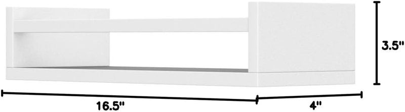 Onlysky Set of 4 Wall-Mounted Kid's Bookshelf - White Floating Nursery Book Shelves - Durable Wood Construction - Ideal for Nursery Decor, Kids Room, Toy Storage - Image 2